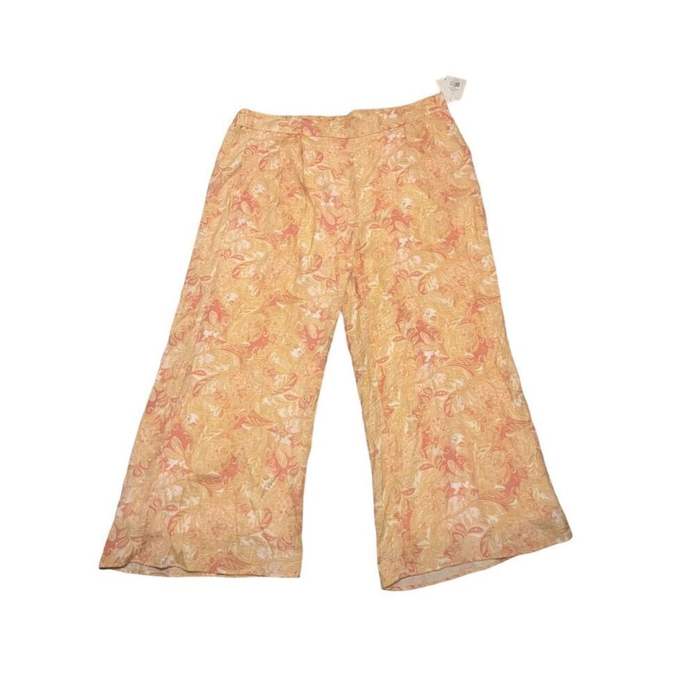 Wonderly Women's Plus Size Wide Leg Pants Paisley Elastic Waist 4x NWT
